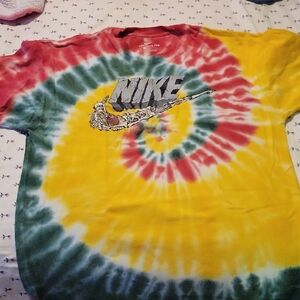 Nike Kids Spiral Tie-Dye T-Shirt - Red, Yellow, Green